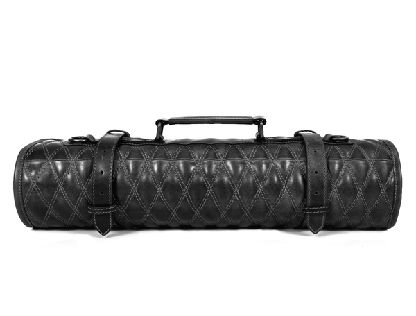 Arctic Blade Quilted Leather Knife Roll - Black - Aaron Leather Goods