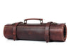 Tuscania Leather Knife Roll & Bag Combo - Walnut Brown - Aaron Leather Goods