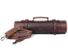 Tuscania Leather Knife Roll & Bag Combo - Walnut Brown - Aaron Leather Goods