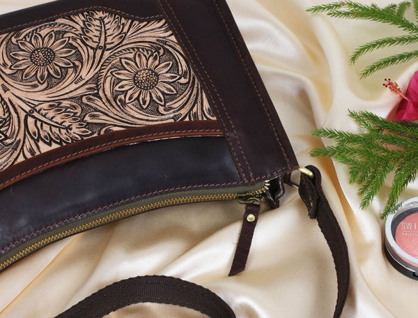 Madison Ladies Handmade Bag - Dark Brown - Aaron Leather Goods