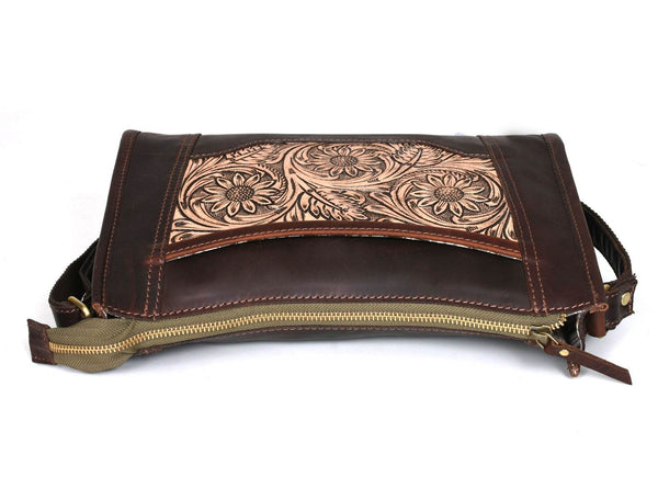 Madison Ladies Handmade Bag - Dark Brown - Aaron Leather Goods