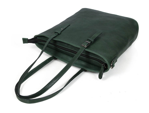 Abron Leather Tote Bag For Women - Green - Aaron Leather Goods