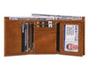 Fremont Leather Tri - fold Mens Wallet - Caramel - Aaron Leather Goods
