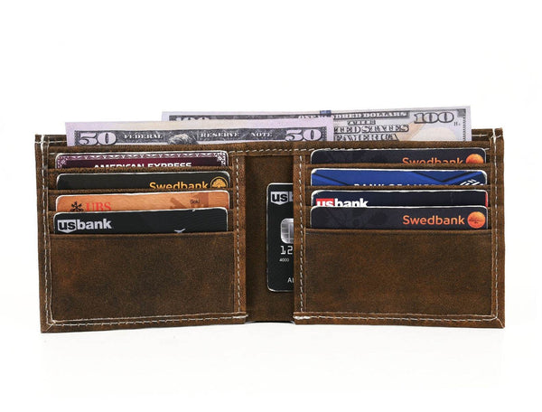 Cuenca Leather Bifold Mens Wallet - Cedar - Aaron Leather Goods
