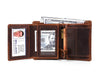Fremont Leather Tri - fold Mens Wallet - Dark Brown - Aaron Leather Goods