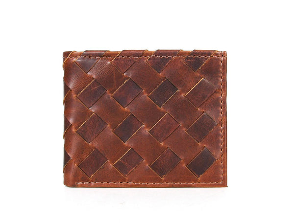 Detroit Leather Bi - fold Mens Wallet - Brown - Aaron Leather Goods