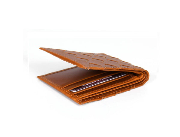 Detroit Leather Bi - fold Mens Wallet - Chestnut - Aaron Leather Goods