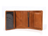 Toledo Leather Tri - fold Mens Wallet - Caramel - Aaron Leather Goods