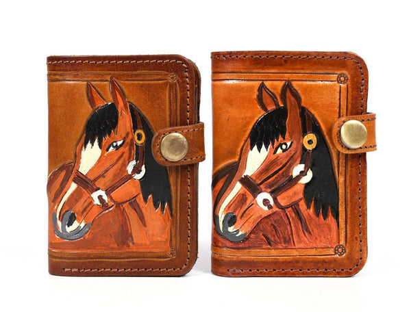 Houston Leather Bifold Mens Wallet - Orange - Aaron Leather Goods