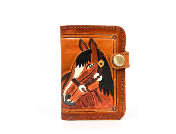 Houston Leather Bifold Mens Wallet - Orange - Aaron Leather Goods
