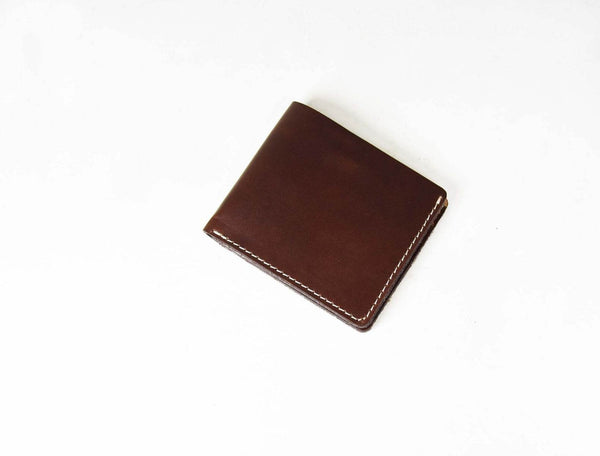 Paso Leather Bi - fold Mens Wallet - Dark Brown - Aaron Leather Goods
