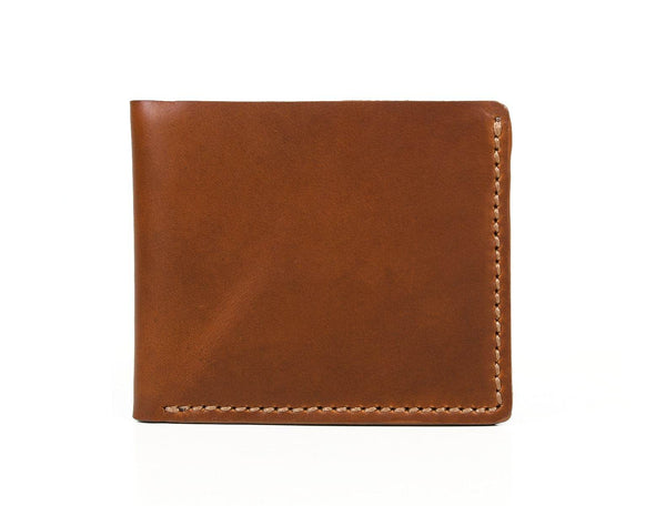 Paso Leather Bi - fold Mens Wallet - Chestnut - Aaron Leather Goods