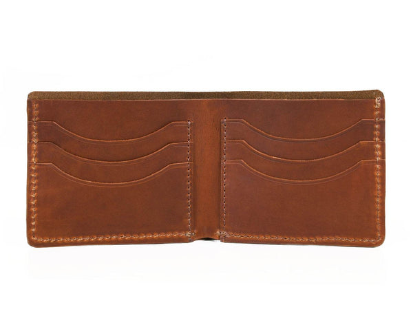 Paso Leather Bi - fold Mens Wallet - Chestnut - Aaron Leather Goods