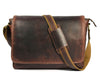 Boulder Leather Messenger Bag & Organizer Combo - Brown - Aaron Leather Goods
