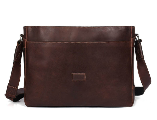 Boulder Leather Messenger Bag & Organizer Combo - Walnut - Aaron Leather Goods