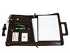 Aaron Leather Goods leather Briefcase & Organizer Combo - Brown - Aaron Leather Goods