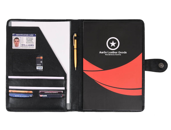 Marsala Leather Organizer - Black - Aaron Leather Goods