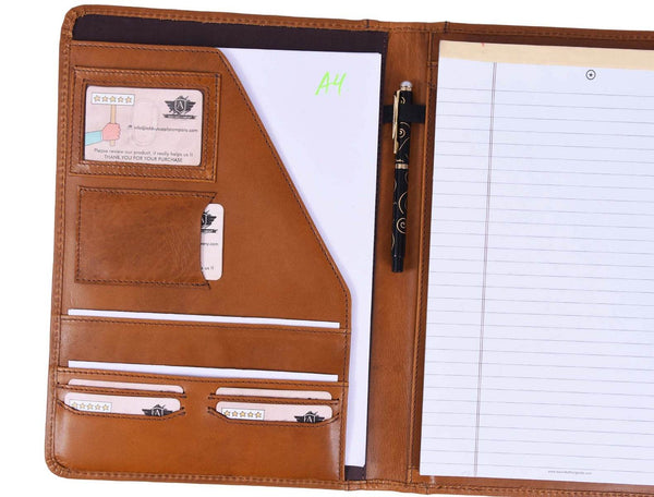 Aaron Leather Goods leather Briefcase & Organizer Combo - Aaron Leather Goods