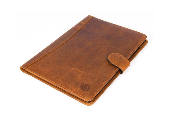 Aaron Leather Goods leather Briefcase & Organizer Combo - Brown - Aaron Leather Goods