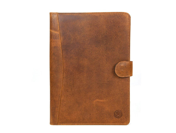 Aaron Leather Goods leather Briefcase & Organizer Combo - Brown - Aaron Leather Goods