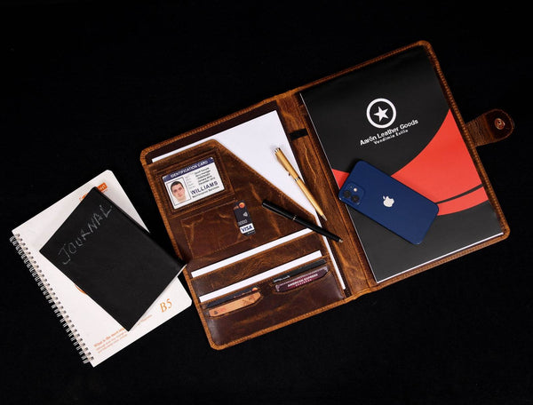 Marsala Leather Organizer - Caramel - Aaron Leather Goods