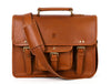 Aaron Leather Goods leather Briefcase & Organizer Combo - Brown - Aaron Leather Goods