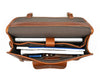 Aaron Leather Goods leather Briefcase & Organizer Combo - Brown - Aaron Leather Goods