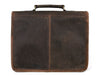 Aaron Leather Goods leather Briefcase & Organizer Combo - Brown - Aaron Leather Goods