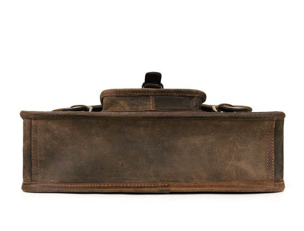 Aaron Leather Goods leather Briefcase & Organizer Combo - Brown - Aaron Leather Goods