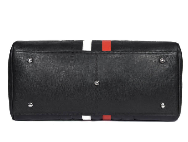 Black Premium Leather Travel Duffle Bag - Aaron Leather Goods