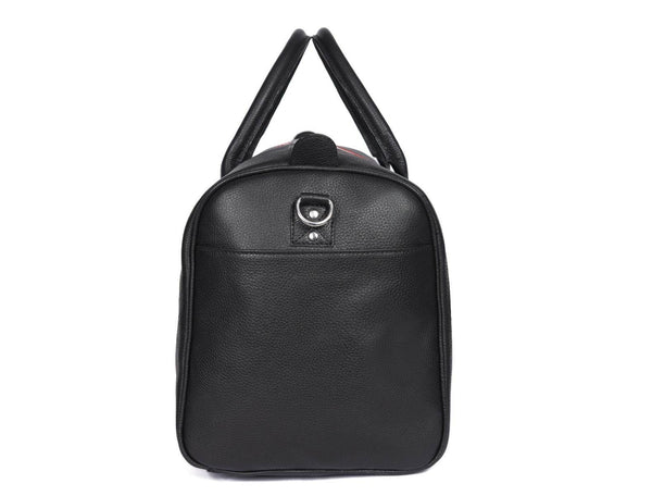 Black Premium Leather Travel Duffle Bag - Aaron Leather Goods