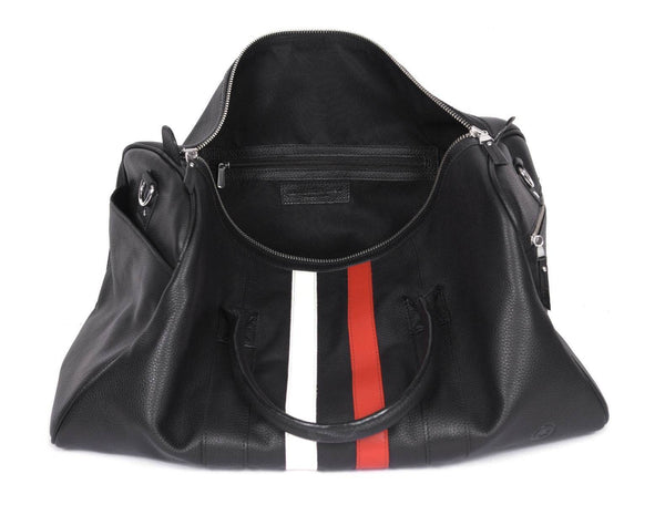 Black Premium Leather Travel Duffle Bag - Aaron Leather Goods