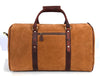 Pomona Leather Suede Weekender Bag - Brown - Aaron Leather Goods