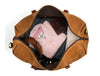 Pomona Leather Suede Weekender Bag - Brown - Aaron Leather Goods
