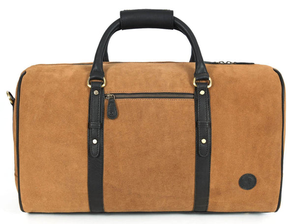 Vermont Leather Suede Weekender Bag - Brown - Aaron Leather Goods