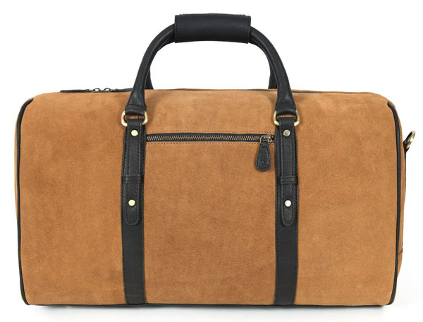 Vermont Leather Suede Weekender Bag - Brown - Aaron Leather Goods