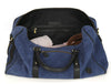 Pomona Leather Suede Weekender Bag - Blue - Aaron Leather Goods
