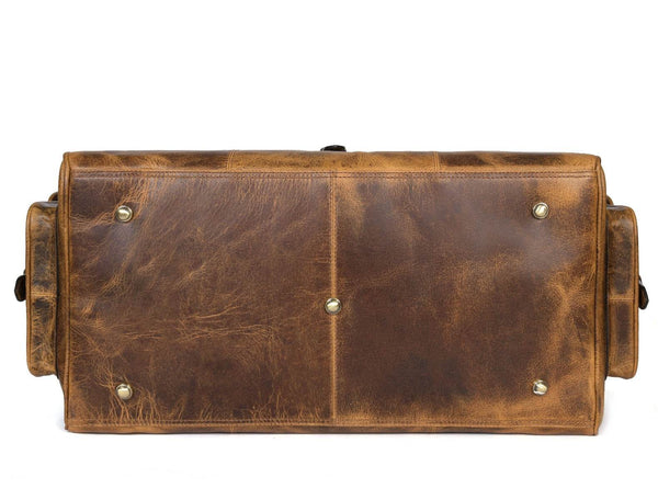 Acoma Leather Travel Bag - Caramel (TB - 20 ) - Aaron Leather Goods