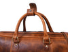 Algiers Leather Duffle Bag 18" - Caramel Brown - Aaron Leather Goods