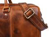 Algiers Leather Duffle Bag 18" - Caramel Brown - Aaron Leather Goods