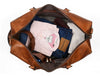Austin Leather Overnight Bag - Cerulian - Aaron Leather Goods