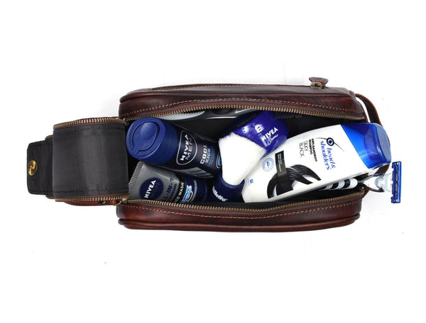 Omaha Leather Toiletry Bag - CFG - Aaron Leather Goods