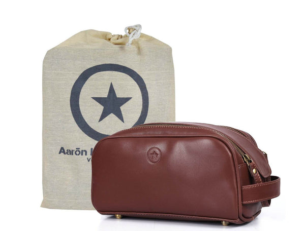 Omaha Leather Toiletry Bag - Multicolor - Aaron Leather Goods