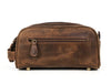 Omaha Leather Toiletry Bag - Brown - Aaron Leather Goods