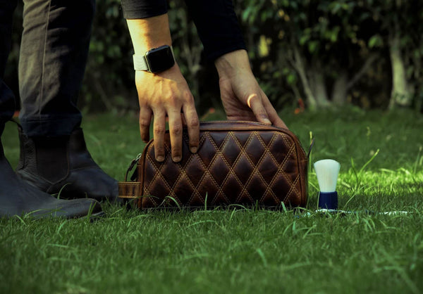 Ample Glide Quilted Leather Toiletry Bag - Aaron Leather Goods