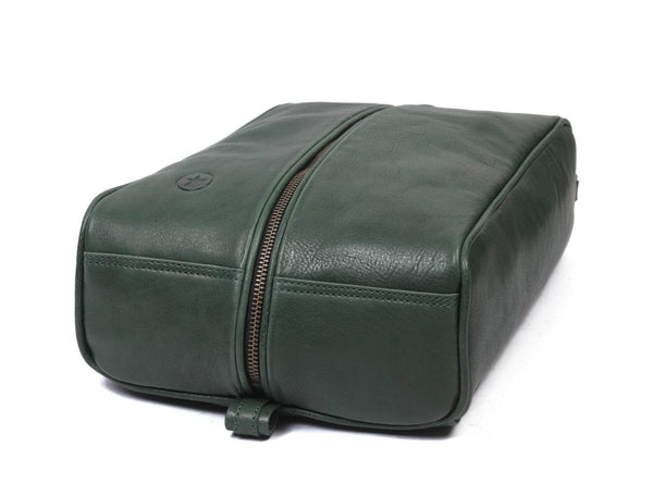 Andalusia Leather Shoe Bag - Green - Aaron Leather Goods