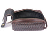 Woven Leather Toiletry Bag – Vintage Brown - Aaron Leather Goods