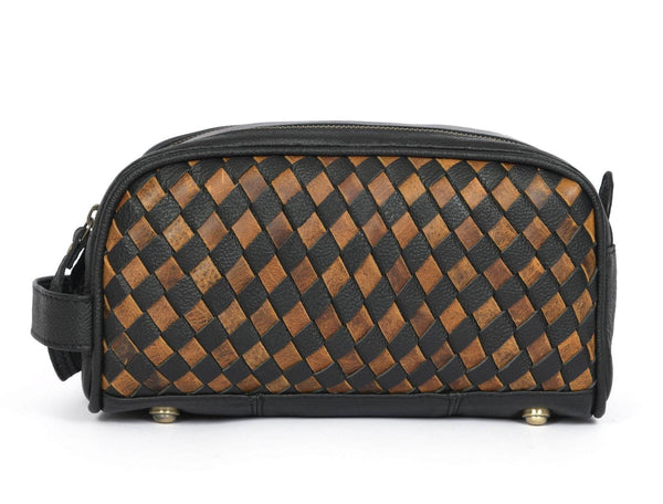 Dallas Upcycled Leather Toiletry Bag - Aaron Leather Goods