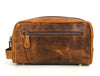 Tampa Leather Toiletry Bag - Caramel - Aaron Leather Goods