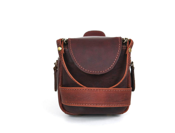 Arousa Leather Toiletry Bag - Walnut Brown - Aaron Leather Goods